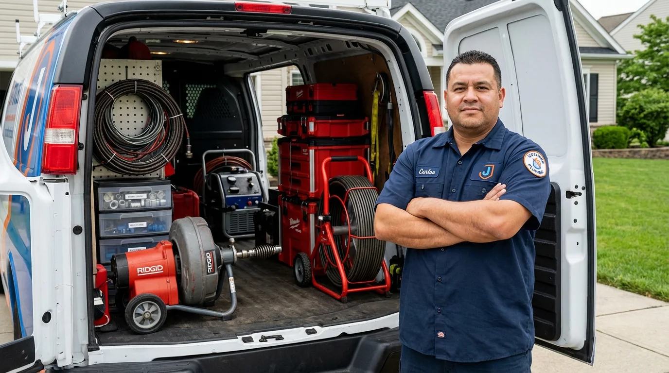 Professional drain cleaning equipment and Johns Plumbing LLC plumber in Carson