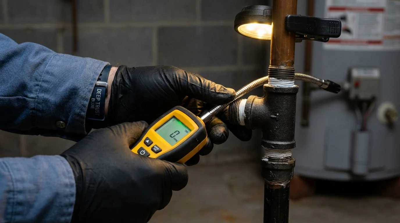 Gas leak detection with electronic sniffer by Johns Plumbing LLC in Carson